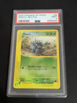 PSA 9 MINT Pineco 86/144 REVERSE HOLO Skyridge Pokemon Card 263 - Image 1