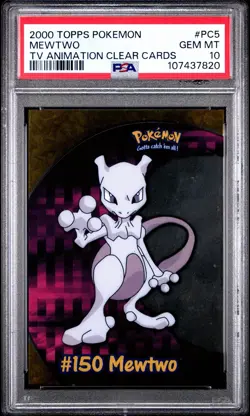 Pokemon Topps Mewtwo TV Animation Clear Cards #PC5 (#150) PSA 10 Gem Mint - Image 1
