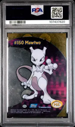 Pokemon Topps Mewtwo TV Animation Clear Cards #PC5 (#150) PSA 10 Gem Mint - Image 2
