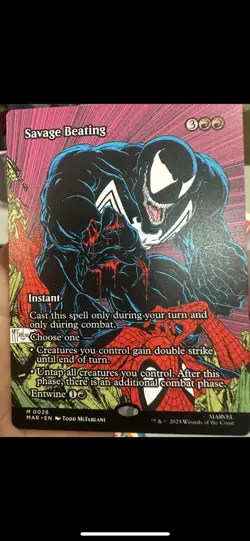 Savage Beating NONFOIL FULL ART NM/M MTG Spiderman Magic Card - Image 1