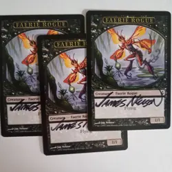 Magic The Gathering - 1x Signed Faerie Rogue Token (mtg) Black - Shadowmoor - Image 1