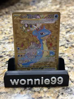 Pokemon TCG Lapras ex SVP164 Black Star Promo Full Art Promo Rare Gold Holo Foil - Image 1