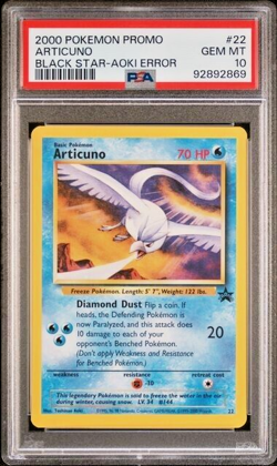 Pokemon PSA 10 Articuno #022 Promo Black Star Aoki Error 2000 English - Image 2
