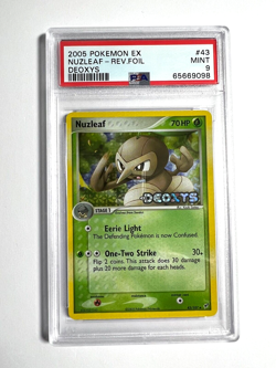 PSA 9 Mint Nuzleaf Reverse Holo 2005 Pokemon EX Deoxys #43 - Image 1