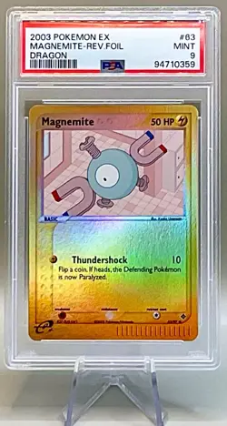 Pokemon Magnemite #63/97 Reverse Holo - 2003 EX Dragon - PSA 9 MINT!! - Image 1
