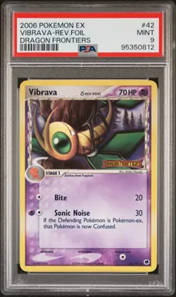 2006 Pokemon Vibrava #42 Dragon Frontiers Reverse Holo PSA 9 MINT 95350812 - Image 1