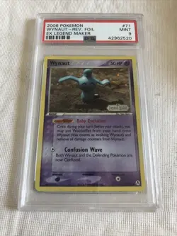 Pokemon EX Legend Maker Wynaut Reverse Holo 71/92 PSA 9 Mint - Image 1