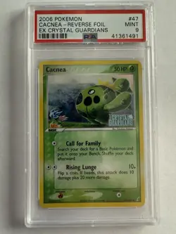 Pokemon PSA 9 EX Crystal Guardians Cacnea 47/100 Reverse - Image 1