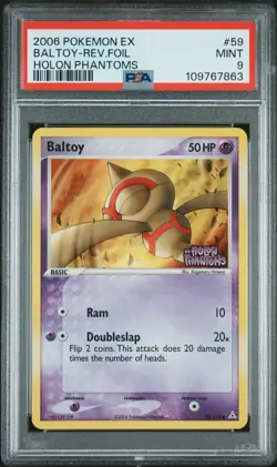 2006 POKEMON EX HOLON PHANTOMS 59 BALTOY REVERSE HOLO - PSA 9 - Image 1