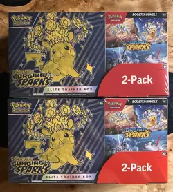 Pokemon Surging Sparks Elite Trainer Box + Booster Bundle Costco Exclusive X2 - Image 1