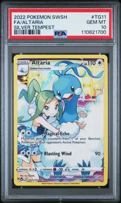 PSA 10 2022 Pokemon Sword & Shield Silver Tempest #TG11 Altaria Full Art - Image 1