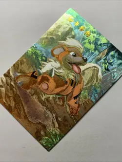 Growlithe Fire Dog Pokemon 58 Foil Holo Card Anime Rare Full Art Arcade Pokedex - Image 3