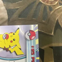 PIKACHU Pokemon TOPPS Card #25 TV Animation Black Logo - Silver Foil LP - Image 3