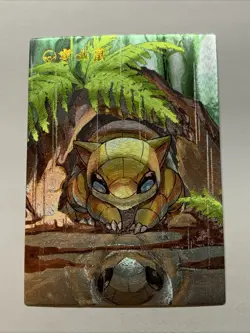 Sandshrew Armadillo Pokemon 27 Foil Holo Card Anime Rare Full Art Arcade Pokedex - Image 1