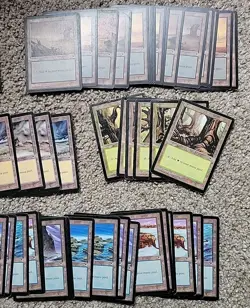 MTG Lot Of 68 Tempest Basic Lands Magic Swamp Mountain Forest Plains Island - Image 2