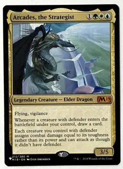 MTG Core Set 2019 (M19 212) Arcades, the Strategist - NM - Mythic - The List - Image 1