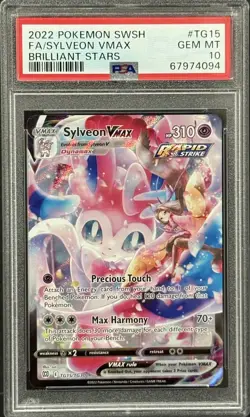 Pokemon 2022 Sword & Shield Brilliant Stars #TG15 Sylveon VMAX PSA Gem Mint 10 - Image 2