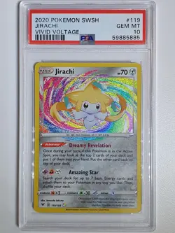 2020 Pokemon Jirachi 119/185 AMAZING RARE Vivid Voltage - PSA 10 - Image 1