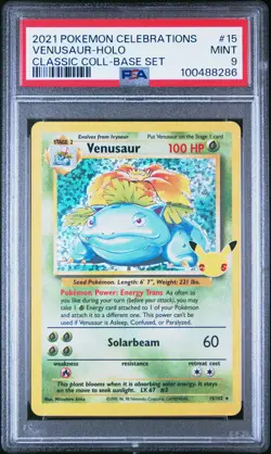 2021 POKEMON CELEBRATIONS CLASSIC COLLECTION #15 VENUSAUR-HOLO PSA 9 - Image 1