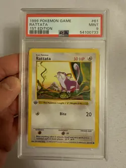 Pokemon - 1st Edition Shadowless Rattata - Base Set 61/102 - PSA 9 Mint!! - WOTC - Image 1