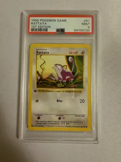 Pokemon - 1st Edition Shadowless Rattata - Base Set 61/102 - PSA 9 Mint!! - WOTC - Image 2