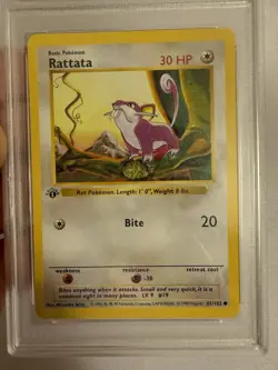 Pokemon - 1st Edition Shadowless Rattata - Base Set 61/102 - PSA 9 Mint!! - WOTC - Image 3