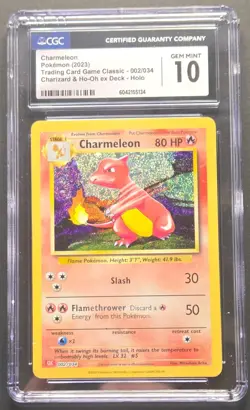 CGC 10 Charmeleon 002/034 CLC TCG Classic Holo Rare Pokemon TCG 2023 - Image 1