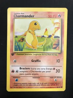 Pokemon Charmander 46/102 Set Base Prima Edizione Wizards ITA Carte Vintage - Image 1