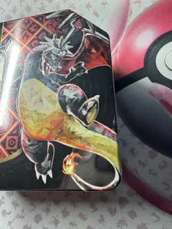 Pokemon TCG: Paldean Fates Tin - Shiny Charizard ex - New & Sealed | 5 Packs - Image 2