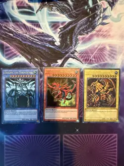 YUGIOH Egyptian God Cards ULTRA RARE 25th Anniversary LC01 Near Mint NM SET - Image 1