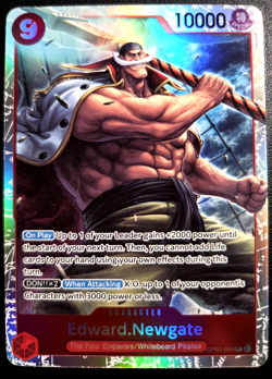 Edward.Newgate OP02-004 SR ONE PIECE Tcg Card Game NM RED (Reprint) - Image 1