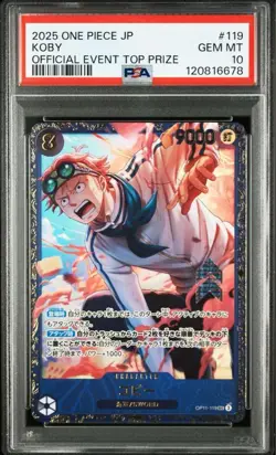PSA 10 Koby OP11-119 Flagship Battle 2025 Winner Top Prize One Piece Card Japan - Image 1