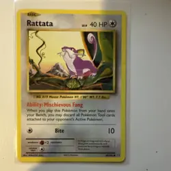 Pokemon Rattata TCG Reverse Holo Card 66/108 Evolutions - Image 1