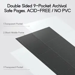 Premium Leather 500+ Pockets Card Binder Storage Trading Card Album Folder Black - Image 4