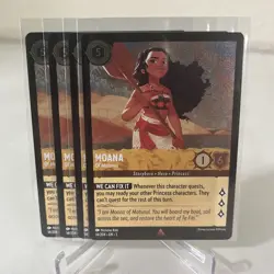 4x Lorcana Disney 14/204 Moana Cold Foil Rare Card First Chapter Playset x4 TCG - Image 3
