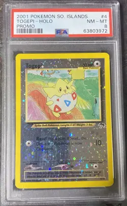2001 POKEMON SOUTHERN ISLANDS PROMO #4 TOGEPI-HOLO PSA 8 - Image 1