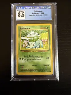 1999 Pokemon Bulbasaur Base Set Unlimited 44/102 CGC 8.5 NM/Mint+ - Image 1