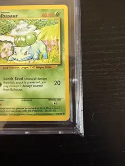 1999 Pokemon Bulbasaur Base Set Unlimited 44/102 CGC 8.5 NM/Mint+ - Image 4