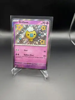 Pokemon TCG Drifloon 155/091 Baby Shiny Holo Rare Paldean Fates NM/M Condition - Image 1