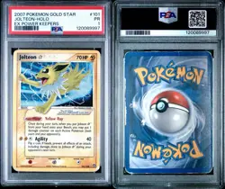 2007 Pokemon Jolteon Gold Star Holo 101/108 EX Power Keepers PSA 1 - Image 3