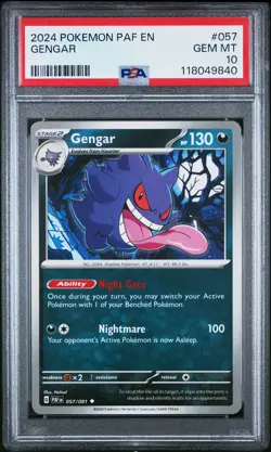 2024 POKEMON PAF EN-PALDEAN FATES #057 GENGAR PSA 10 - Image 1
