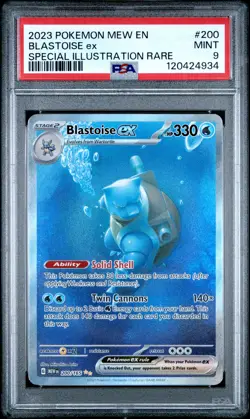 2023 POKEMON MEW EN-151 SPECIAL ILLUSTRATION RARE #200 BLASTOISE EX PSA 9 - Image 1