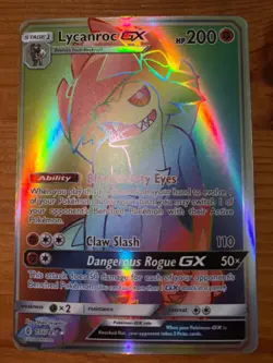 2017 Pokemon Sun & Moon Guardians Rising 156 Full Art/Lycanroc GX Secret - Image 1