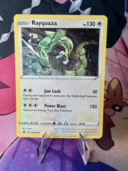 Pokemon TCG Rayquaza SWSH029 Black Star Promo Cosmos Holo Rare - Image 1