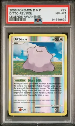 PSA 8 NM-MT Ditto 27/146 Reverse Holo Rare Pokemon D&P Legends Awakened POP 7 - Image 1