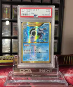 PSA 9 MINT Blastoise 137/135 Gold Secret Rare SHINY Pokemon B&W Plasma Storm - Image 1