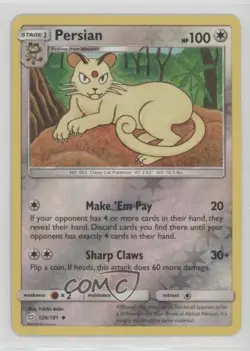 Persian Reverse Foil Pokemon Sun & Moon Team Up - Base Set #126 - Image 1