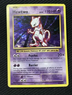 Pokemon Mewtwo 51/108 Holo Rare 2016 XY Evolution Cracked Ice LP - Image 1
