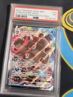2021 Pokemon SWSH Blastoise VMAX Battle Box Promo #103 PSA 7 - Image 2
