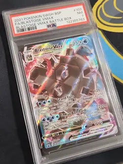 2021 Pokemon SWSH Blastoise VMAX Battle Box Promo #103 PSA 7 - Image 3
